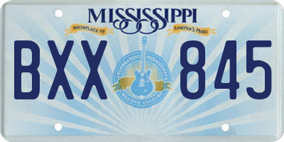 MS license plate BXX845