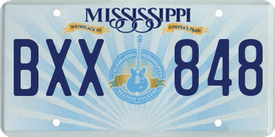 MS license plate BXX848