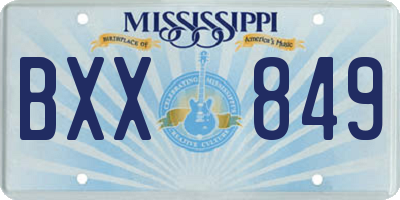 MS license plate BXX849
