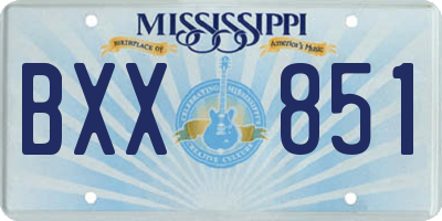 MS license plate BXX851