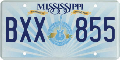 MS license plate BXX855