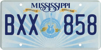 MS license plate BXX858