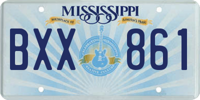 MS license plate BXX861
