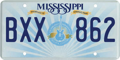 MS license plate BXX862