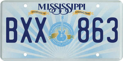 MS license plate BXX863