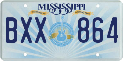 MS license plate BXX864