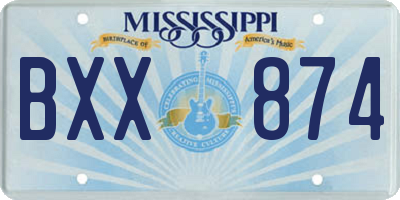 MS license plate BXX874