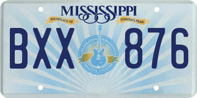 MS license plate BXX876