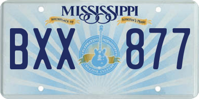 MS license plate BXX877