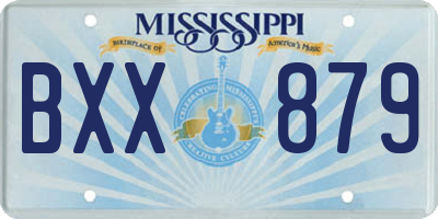 MS license plate BXX879