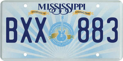 MS license plate BXX883