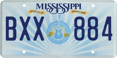 MS license plate BXX884