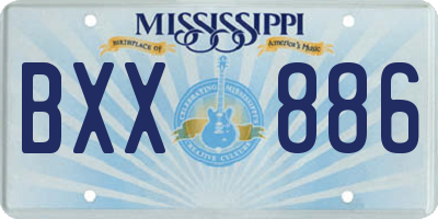 MS license plate BXX886