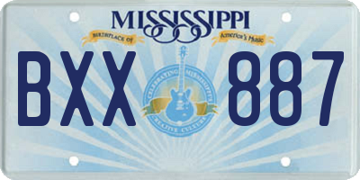 MS license plate BXX887