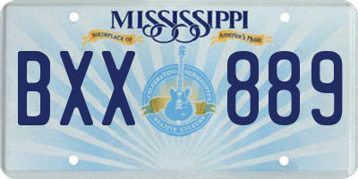 MS license plate BXX889