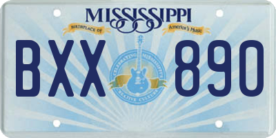 MS license plate BXX890