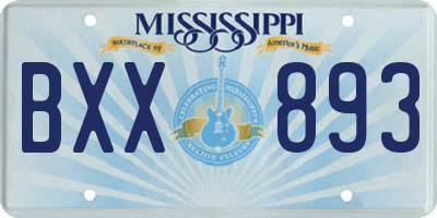 MS license plate BXX893