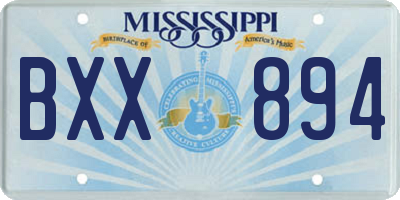 MS license plate BXX894