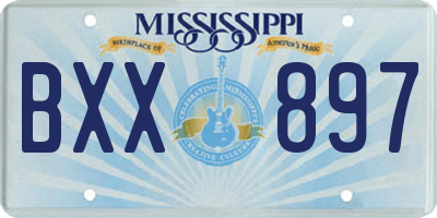 MS license plate BXX897