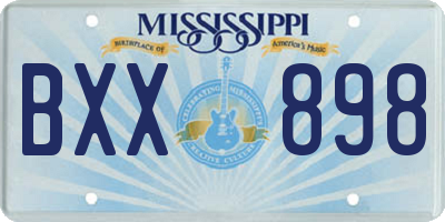 MS license plate BXX898
