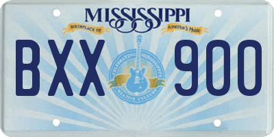 MS license plate BXX900