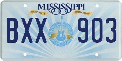 MS license plate BXX903