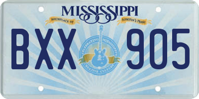 MS license plate BXX905