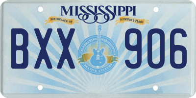 MS license plate BXX906