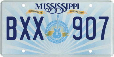 MS license plate BXX907