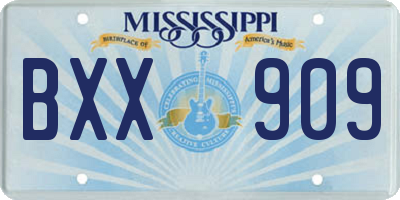MS license plate BXX909