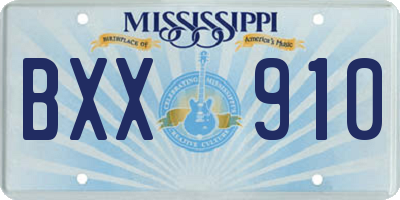 MS license plate BXX910