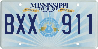 MS license plate BXX911