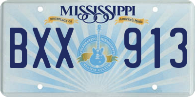 MS license plate BXX913