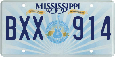 MS license plate BXX914
