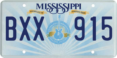 MS license plate BXX915