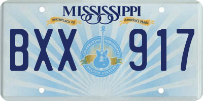 MS license plate BXX917