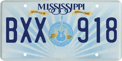 MS license plate BXX918