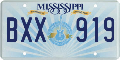 MS license plate BXX919