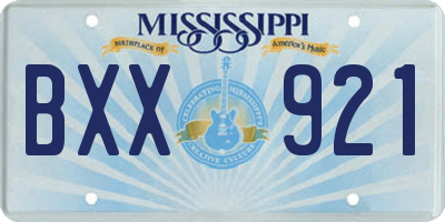 MS license plate BXX921