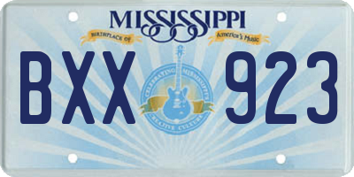 MS license plate BXX923
