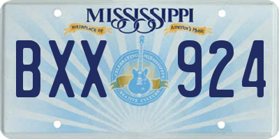 MS license plate BXX924