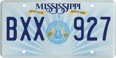 MS license plate BXX927