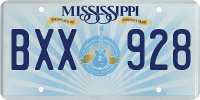 MS license plate BXX928