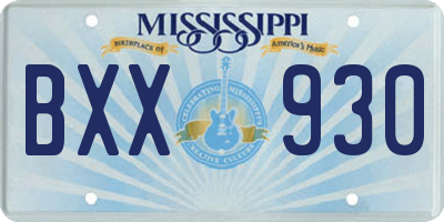 MS license plate BXX930