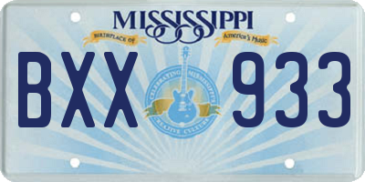MS license plate BXX933