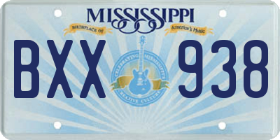 MS license plate BXX938