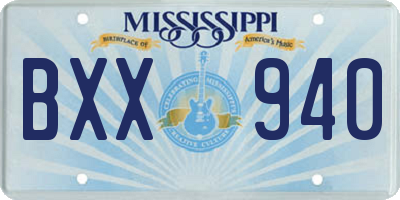MS license plate BXX940