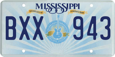 MS license plate BXX943