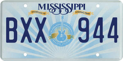 MS license plate BXX944