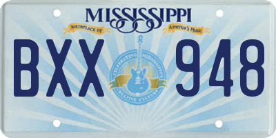 MS license plate BXX948